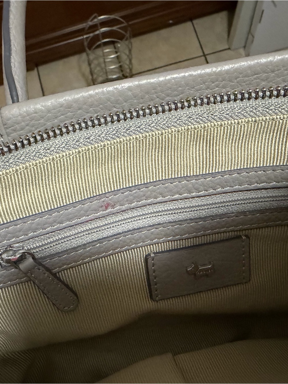 Radley London Pebbled Leather Tote Bag in Light Gray - Picture 8 of 8
